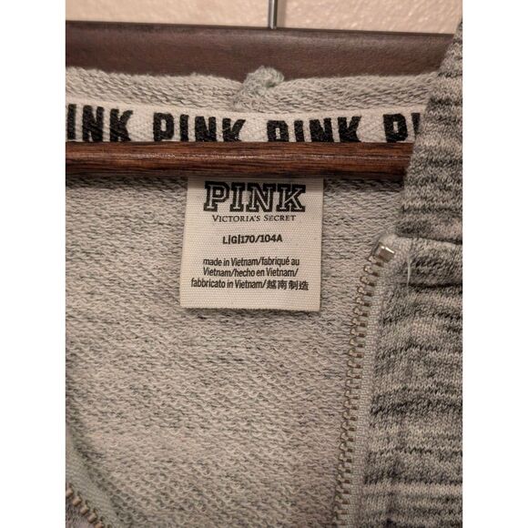 Vtg 2018 Victoria's Secret PINK Gray Quarter Zip Sweatshirt & Jogger Set - Picture 3 of 5